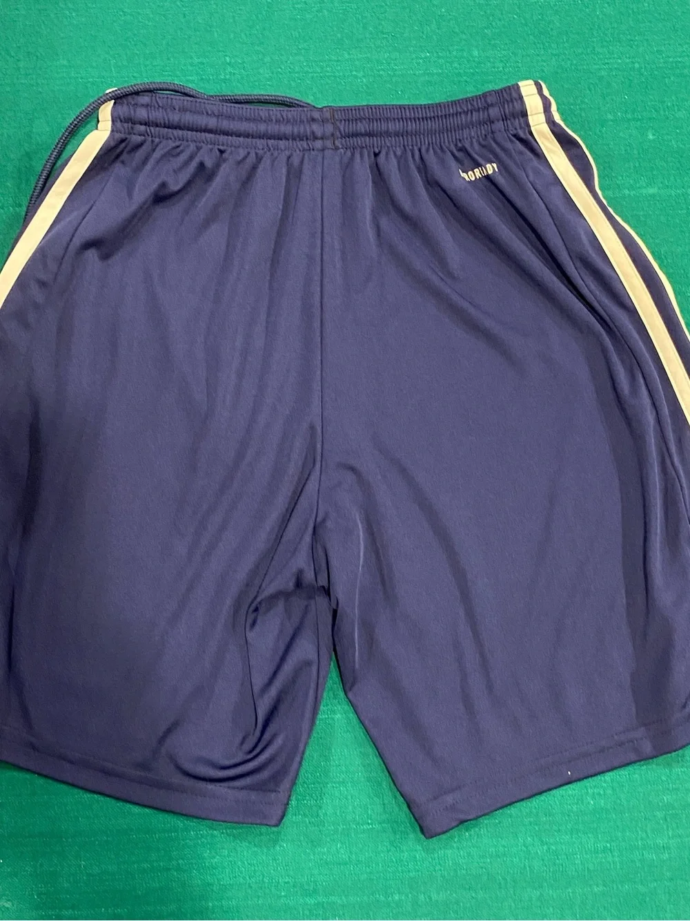 adidas Navy Athletic Shorts with White Side Stripes Unisex Men’s Size XS